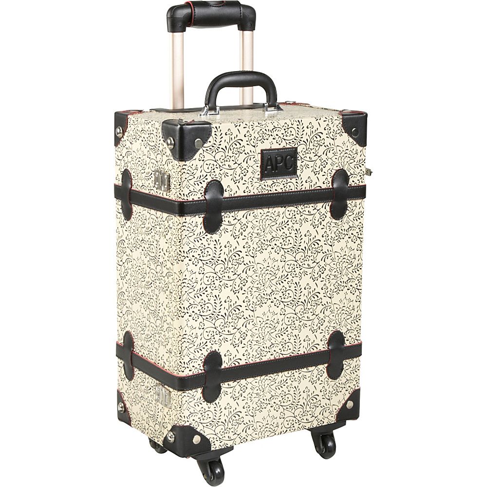 AmeriLeather Old Fashioned Chest Styled 24"" Hardside Rolling Upright White - AmeriLeather Hardside Checked | eBags