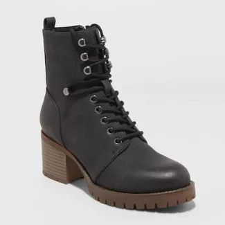 Women's Kayce Faux Leather Heeled Lace Up Bootie - Universal Thread™ | Target