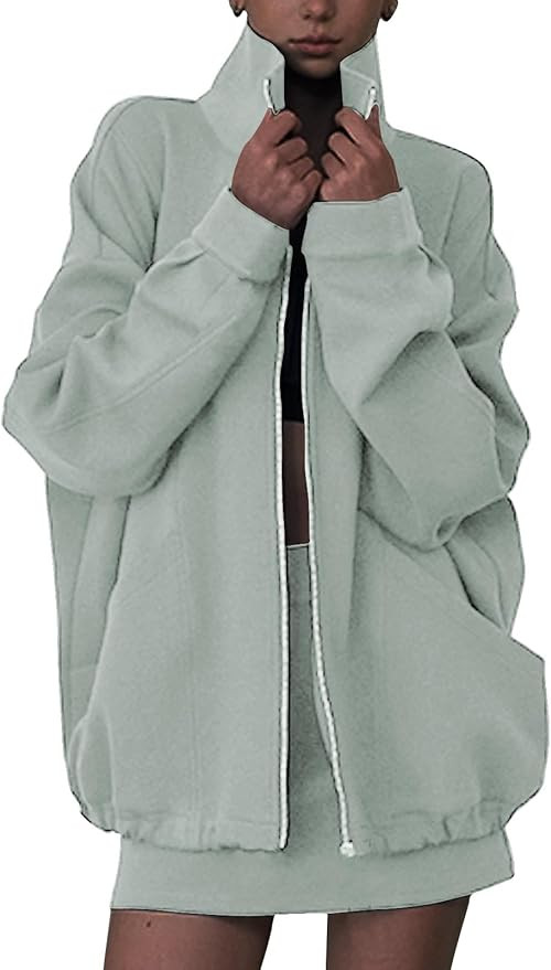 EXLURA Women 2 Piece Skirt Sets Airport Outfits Zip Up Sweatshirt Matching Skorts Tennis Sweatsui... | Amazon (US)