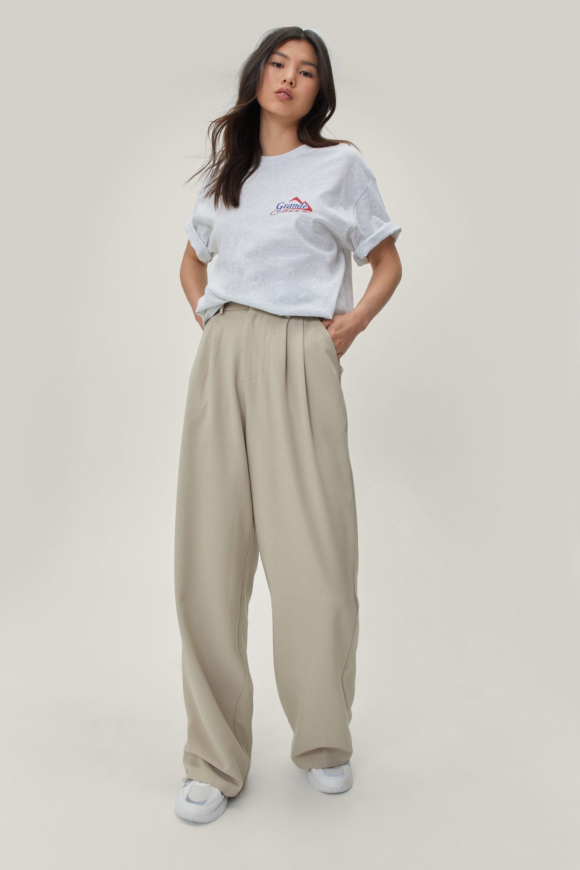 Marled Pleated Front Wide Leg Pants | Nasty Gal (US)