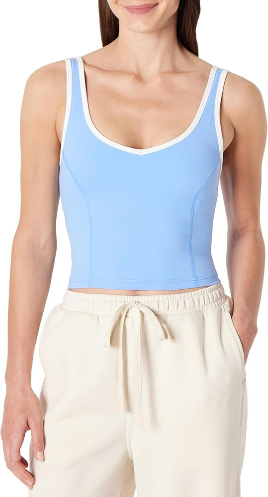 Amazon Essentials Women's Active FormFlex Buttery Soft Light Support Crop Tank with Bra and Contr... | Amazon (US)