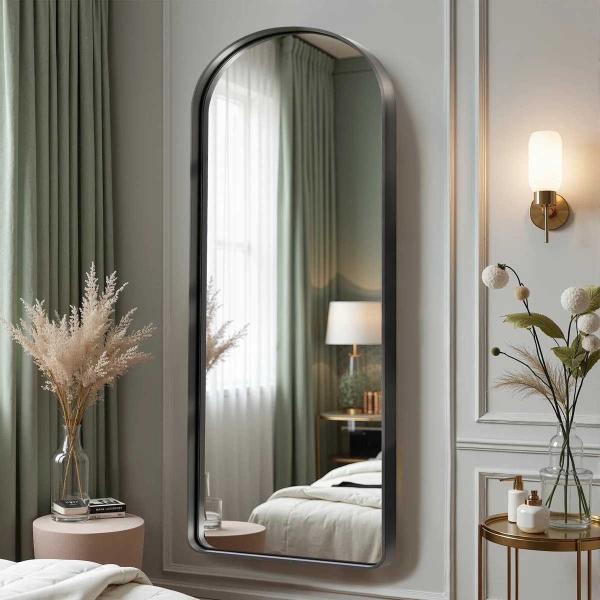 Arch Metal Framed Full Length Mirror Floor Mirror | Wayfair North America