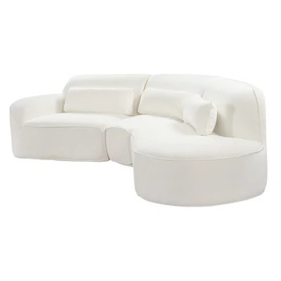 Corbin 123" Modern Curved Compression Sectional Sofa | Wayfair North America