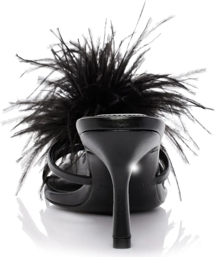 Malina Feather Pointed Toe Slide Sandal (Women) | Nordstrom