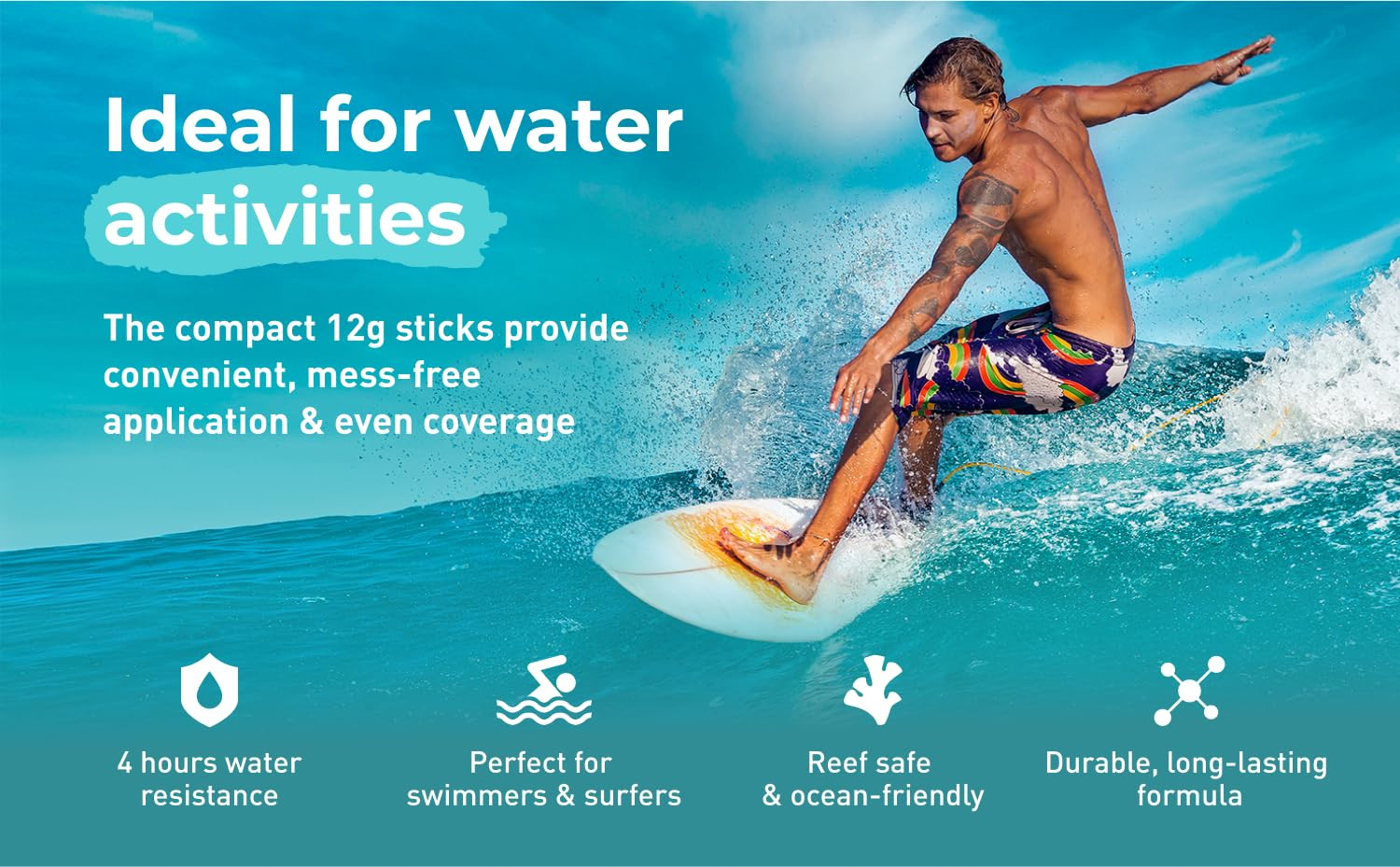 Sun Zapper Zinc Sunscreen Stick Beach 4-Pack SPF 50+ – Mineral Sunscreen Sticks for Face, Water... | Amazon (US)