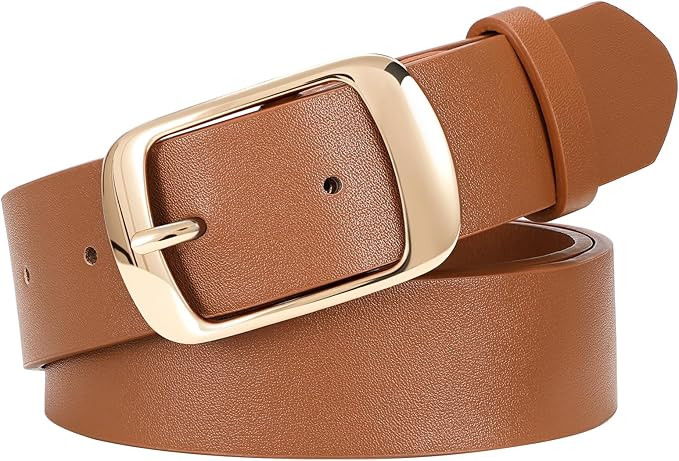 SUOSDEY Women Belts For Jeans Dresses Pants Ladies Leather Waist Belt with Elegant Buckle, Width ... | Amazon (US)