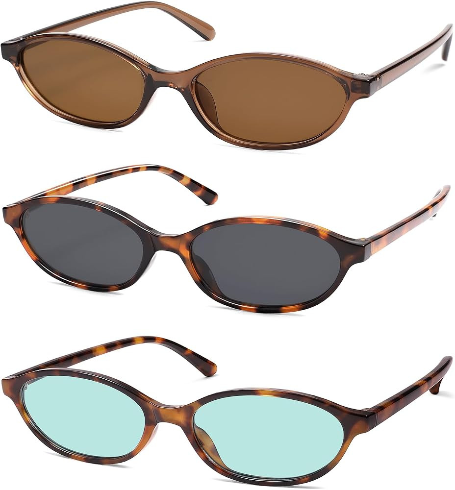 Retro Oval Cat Eye Sunglasses for Women Y2k 2000s Trendy AR82253 | Amazon (US)