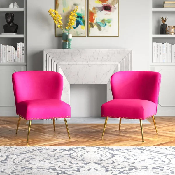 Clive 26" W Velvet Side Chair (Set of 2) | Wayfair North America