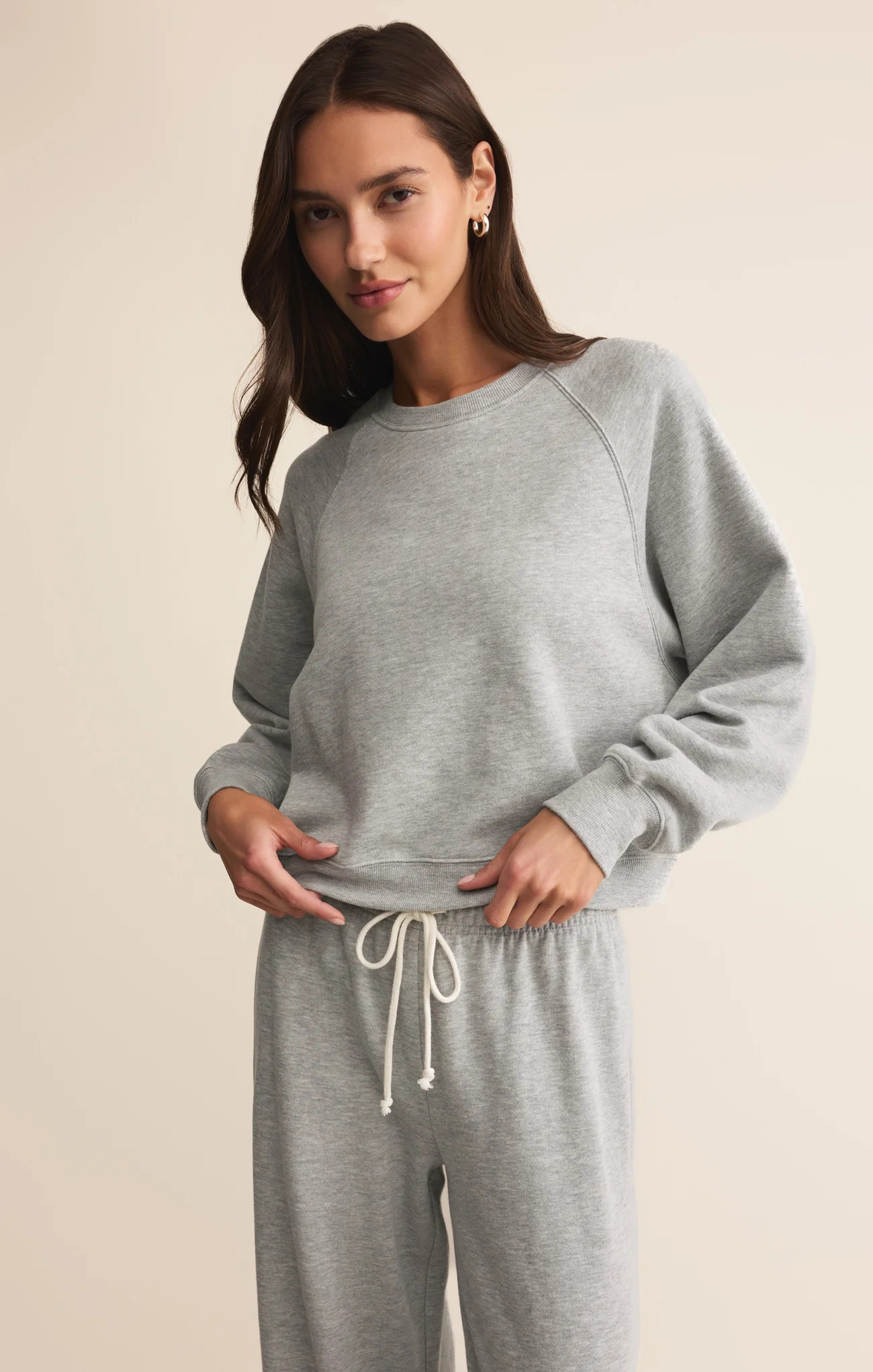 Z SUPPLY Women's Crop Out Sweatshirt, Classic Heather Grey, Small | Z Supply