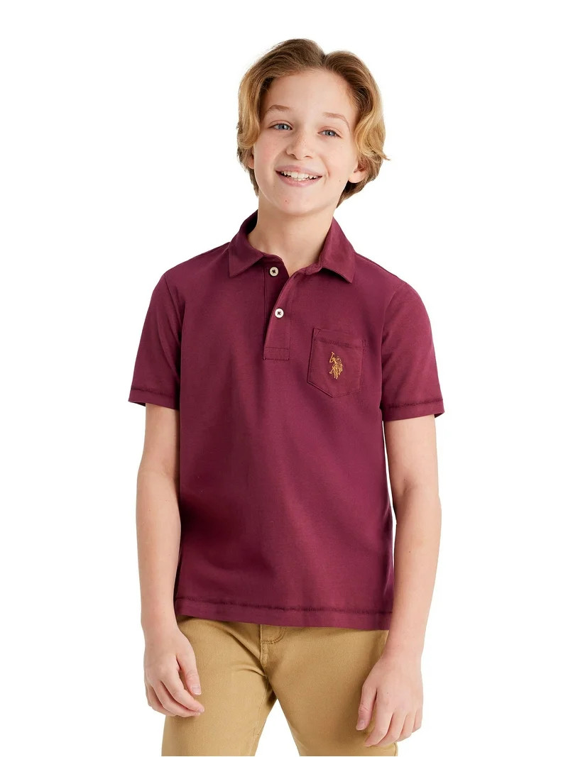 U.S. Polo Assn. Boys Solid Pep Rally Jersey Polo Shirt, Sizes 4-18 | Walmart (US)