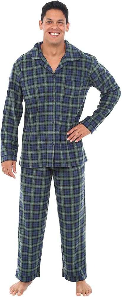 Alexander Del Rossa Men's Fleece Pajamas Set, Mens Warm Pajamas Set for, Mens Fleece PJs | Amazon (US)