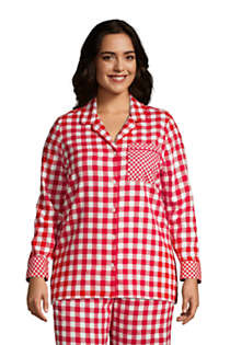 Draper James x Lands' End Women's Plus Size Long Sleeve Flannel Pajama Top | Lands' End (US)
