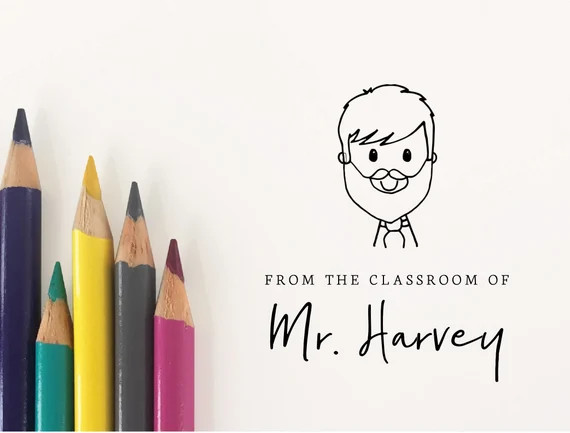 Custom Teacher Gift From the Desk Of Classroom Stamp End of - Etsy | Etsy (US)