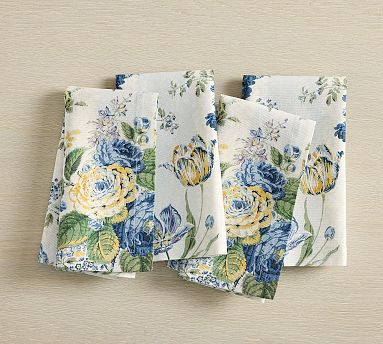 Calla Bloom Cotton Napkins - Set of 4 | Pottery Barn (US)