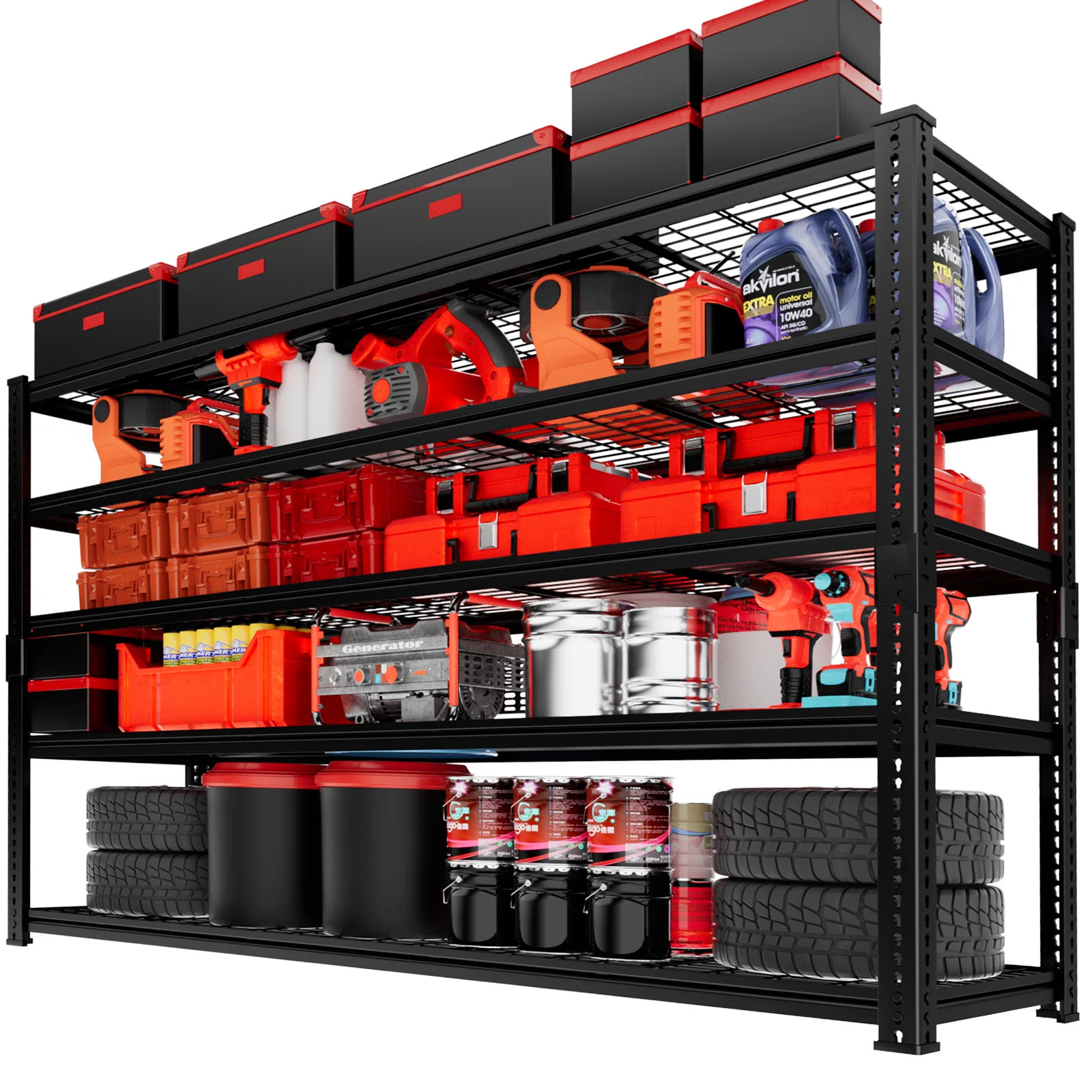 Rebrilliant Adjustable Heavy Duty Metal Shelving Unit For Garage,Pantry,Storage,Toolsheds, Wareho... | Wayfair North America