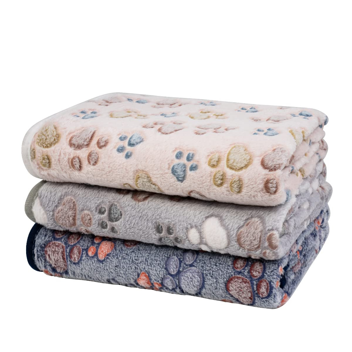 Dono 1 Pack 3 Dog Blankets, Soft Fluffy Fleece Pet Blanket Warm Sleep Mat Paw Print Design Puppy ... | Amazon (US)