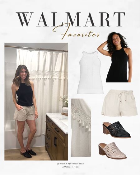 Walmart favorites under $25 stylish and perfect for spring and summer! 
Knit top, linen shorts, sandals, curtains. 

#walmartpartner 
#walmartfashion
@walmartfashion

#LTKstyletip #LTKfindsunder50 #LTKhome