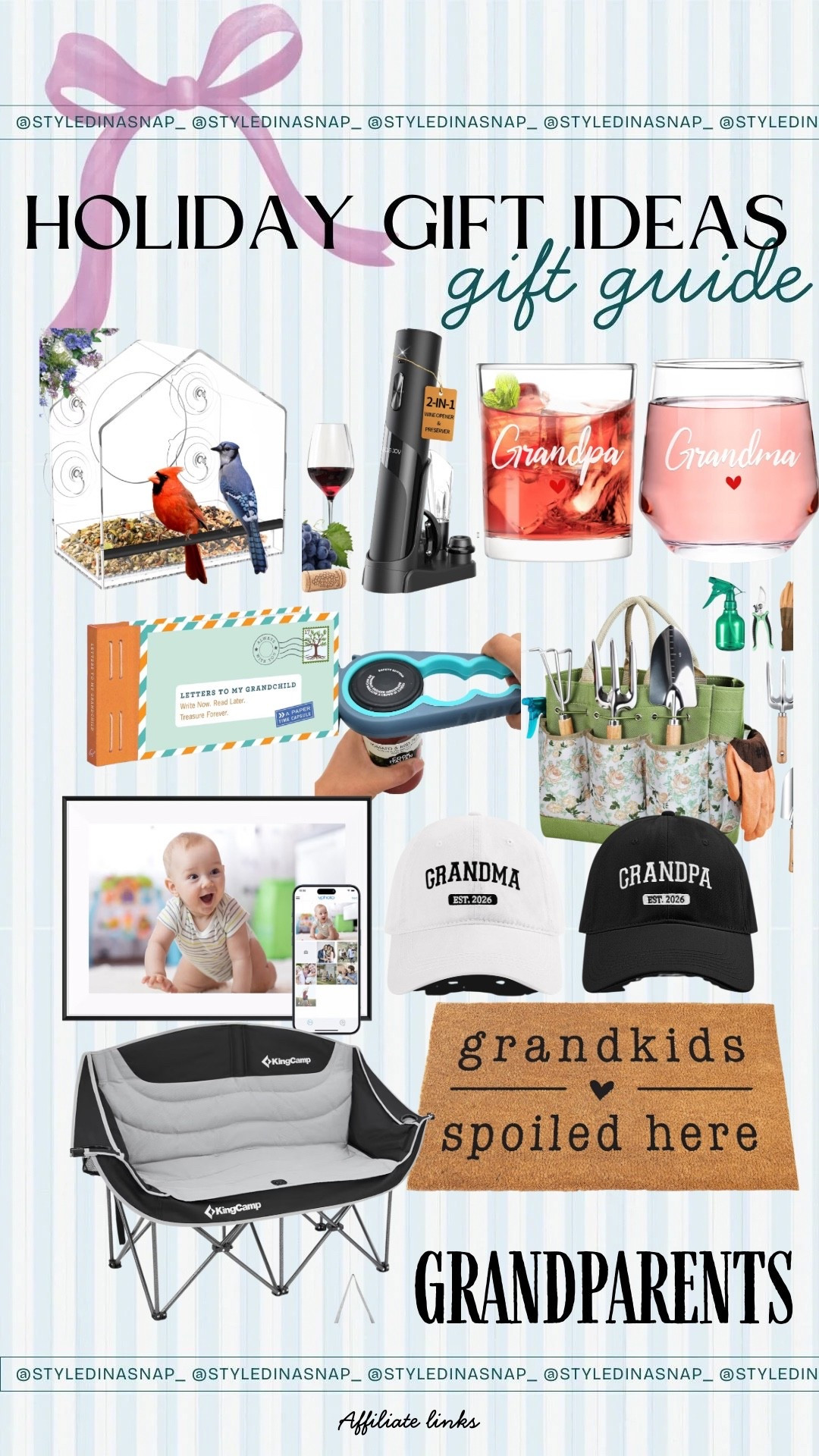 Gift season is here 🎁✨ FOR GRANDPARENTS
Follow @styledinasnap_ for affordable Amazon gift guides for everyone on your list! 💕
Comment “SHOP” below and I’ll send you all the gift guide links! 🎁

#holiday #giftguide #giftguideforgrandparents #grandparents #grandma #grandpa #amazonfinds #amazonfashion #holidaygifts

#LTKHome #LTKHoliday #LTKGiftGuide