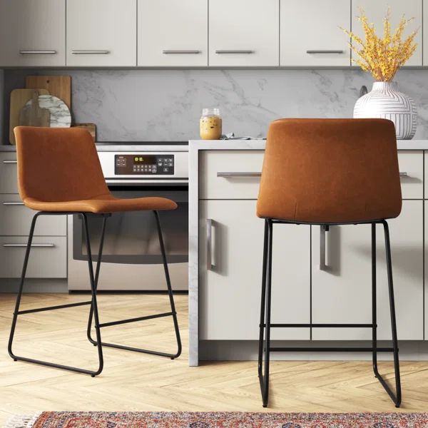 Liekele Commercial Grade LeatherSoft Upholstered Bar & Counter Stools | Wayfair North America