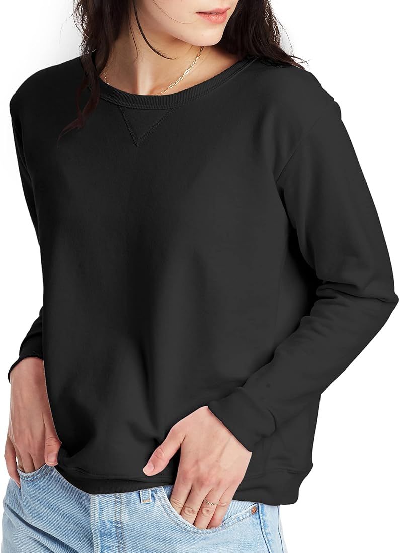 Hanes Women's EcoSmart Crew Sweatshirt | Amazon (US)