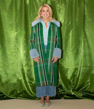 Antonio Melani x The Nat Note Patsy Textured Plaid Tweed Peter Pan Faux Fur Collar Trench Coat | ... | Dillard's