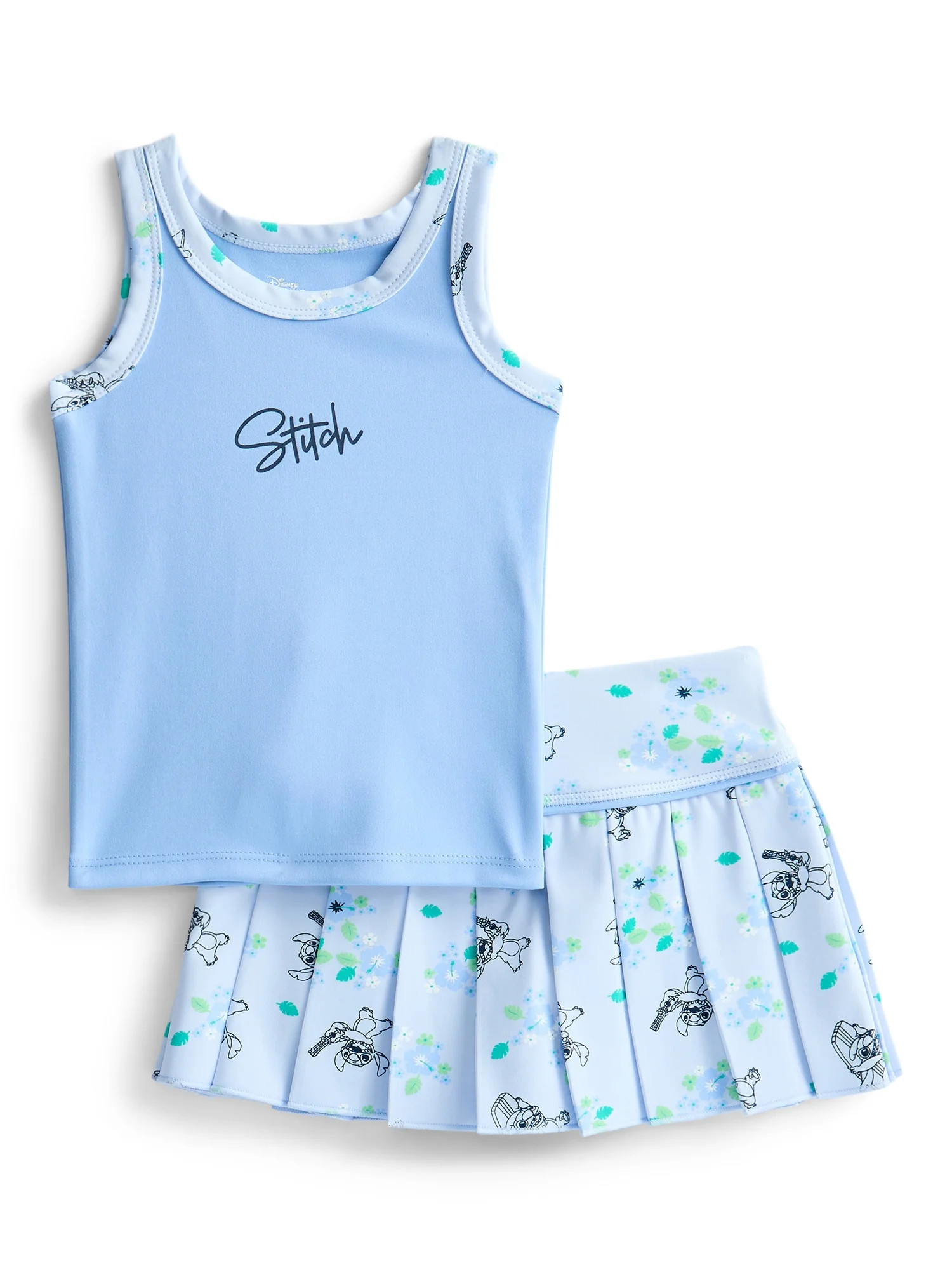 Stitch Toddler Girls Active Tank Top and Pleated Skort Set, 2-Piece, Sizes 12M-3T | Walmart (US)