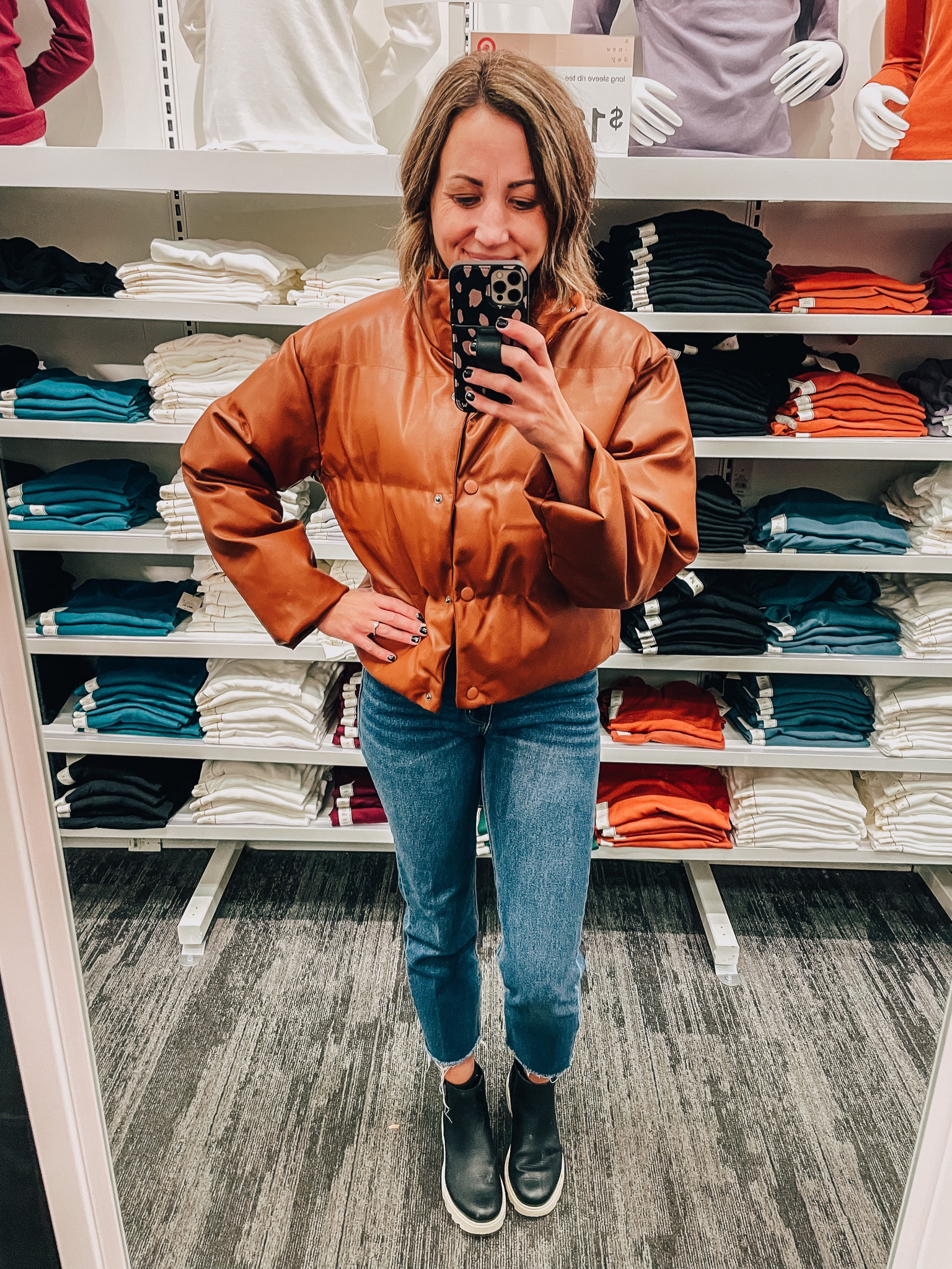 Target’s faux leather jacket. Abercrombie look alike on sale! 

#LTKstyletip #LTKunder50 #LTKsalealert