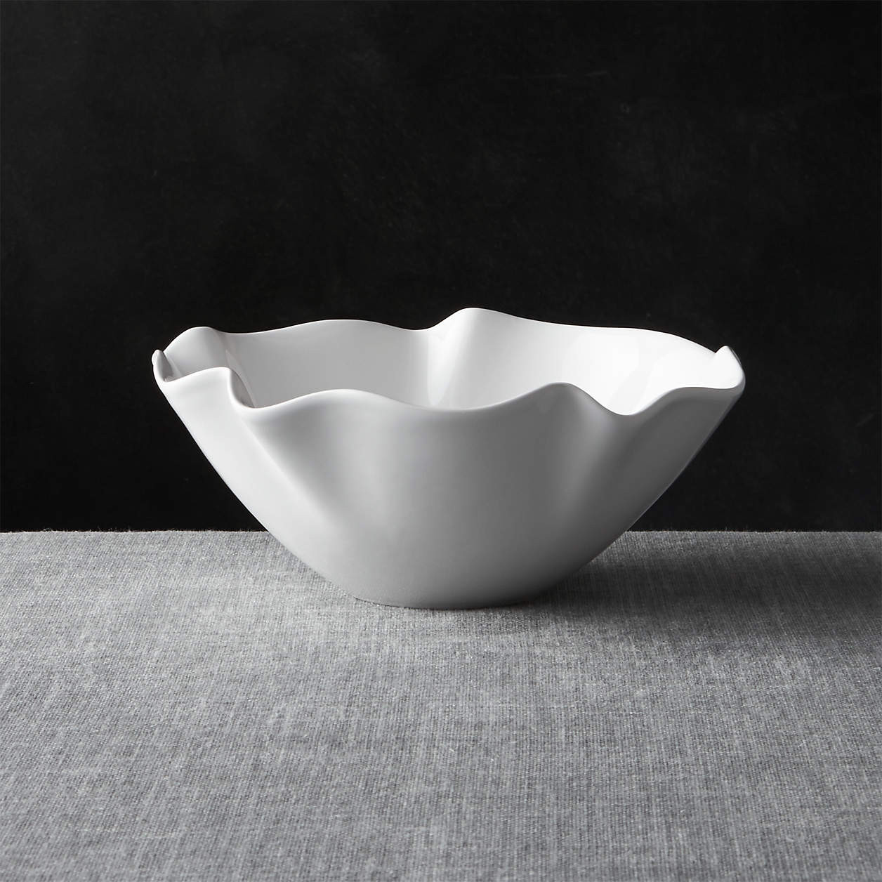 White Ruffle 11" Small Bowl + Reviews | Crate & Barrel | Crate & Barrel