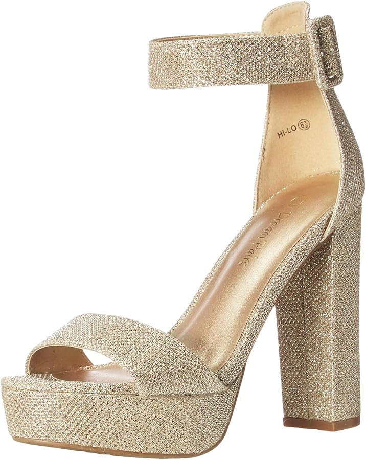 DREAM PAIRS Women's Hi-Lo High Heel Platform Pump Sandals | Amazon (US)