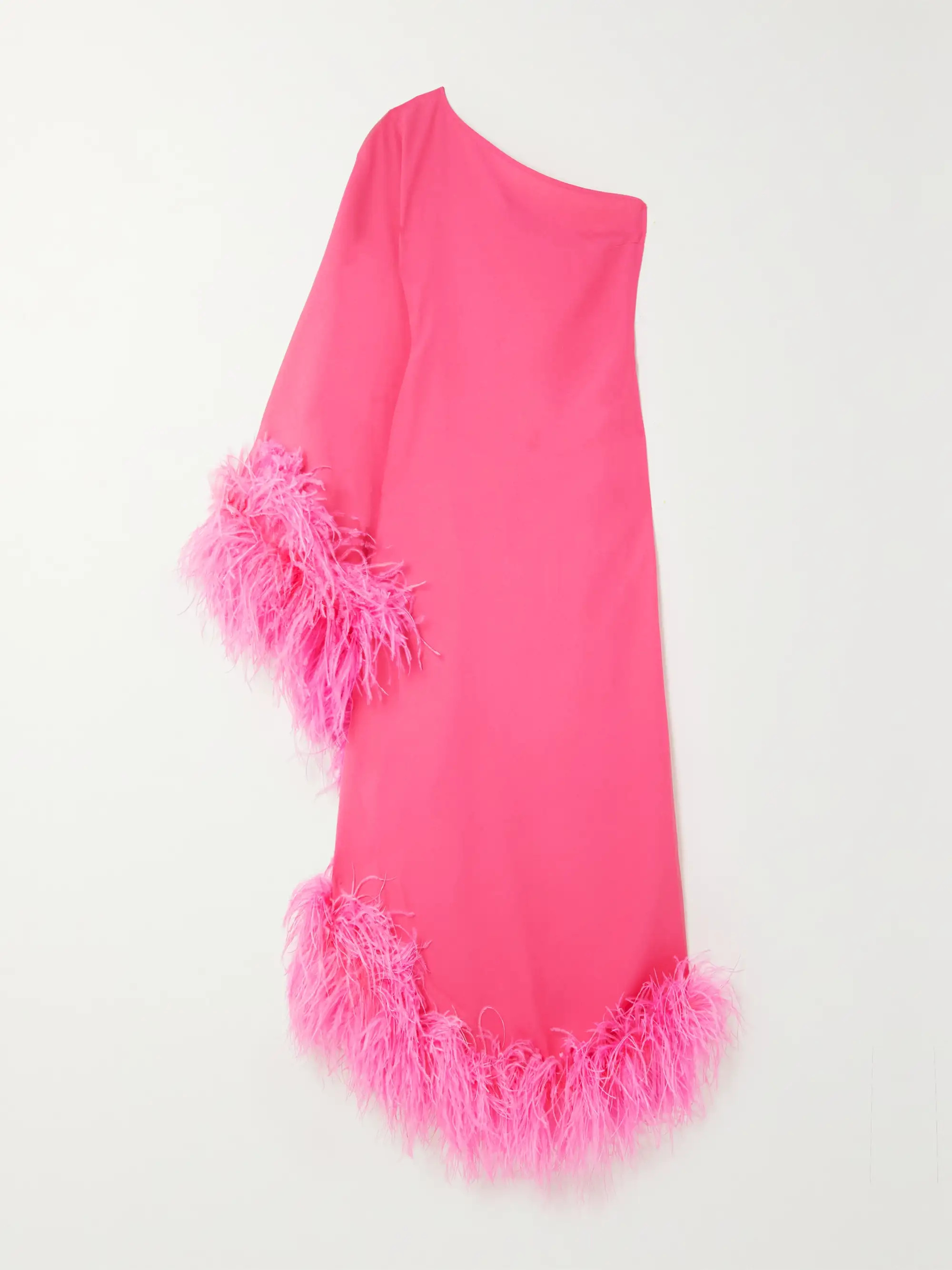 + NET SUSTAIN Ubud asymmetrische Robe aus Crêpe mit Federn | NET-A-PORTER (UK & EU)