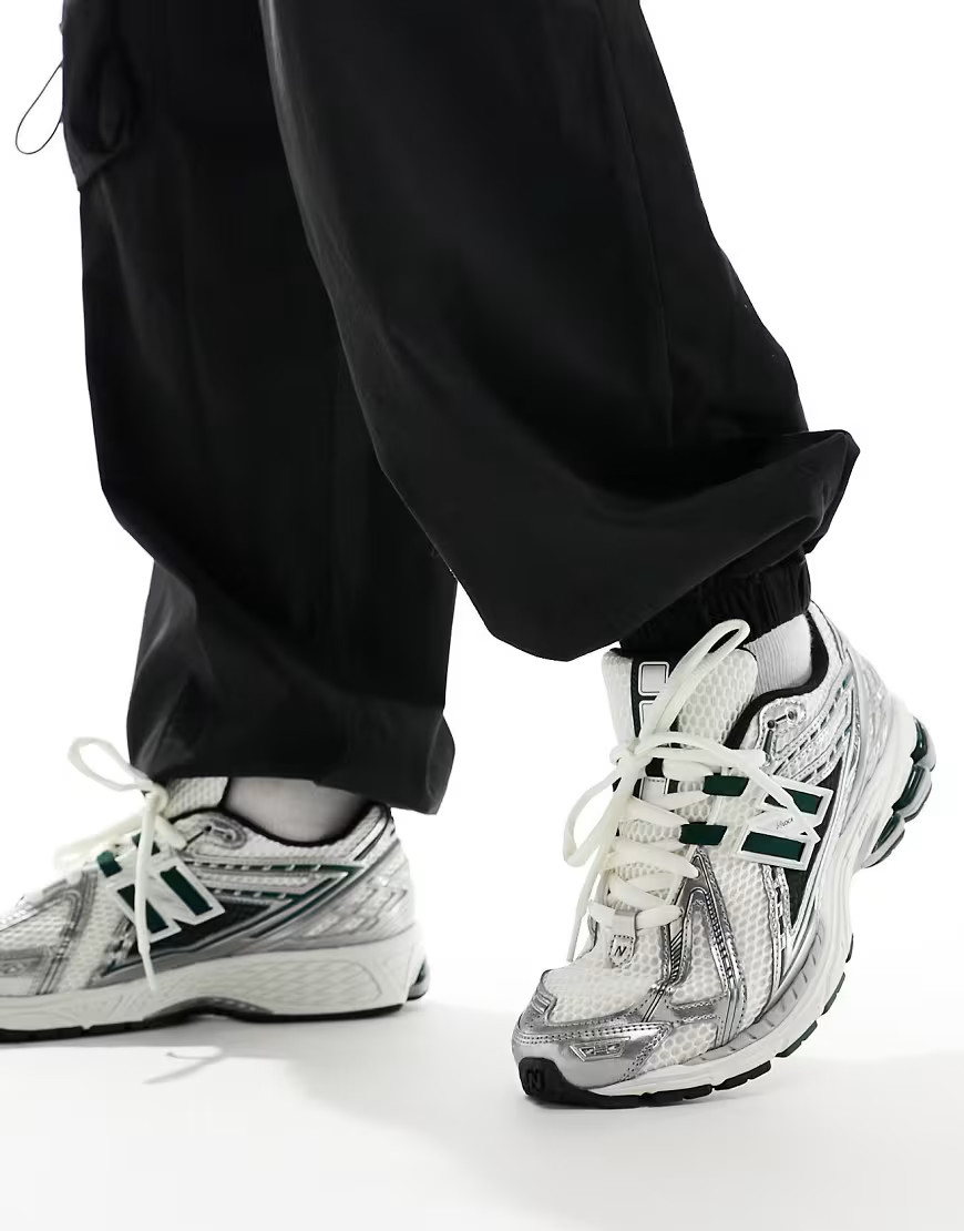 New Balance 1906 sneakers in white with silver and green details | ASOS (Global)