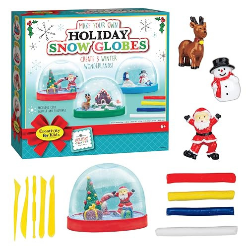 Creativity for Kids Make Your Own Holiday Snow Globes - Holiday Crafts for Kids, Create 3 DIY Snow Globes, Christmas Activities for Kids (Ages 6+) | Amazon (US)