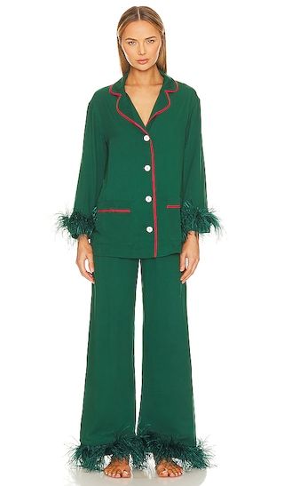 Party Pajamas Set With Detachable Feathers in Green | Revolve Clothing (Global)
