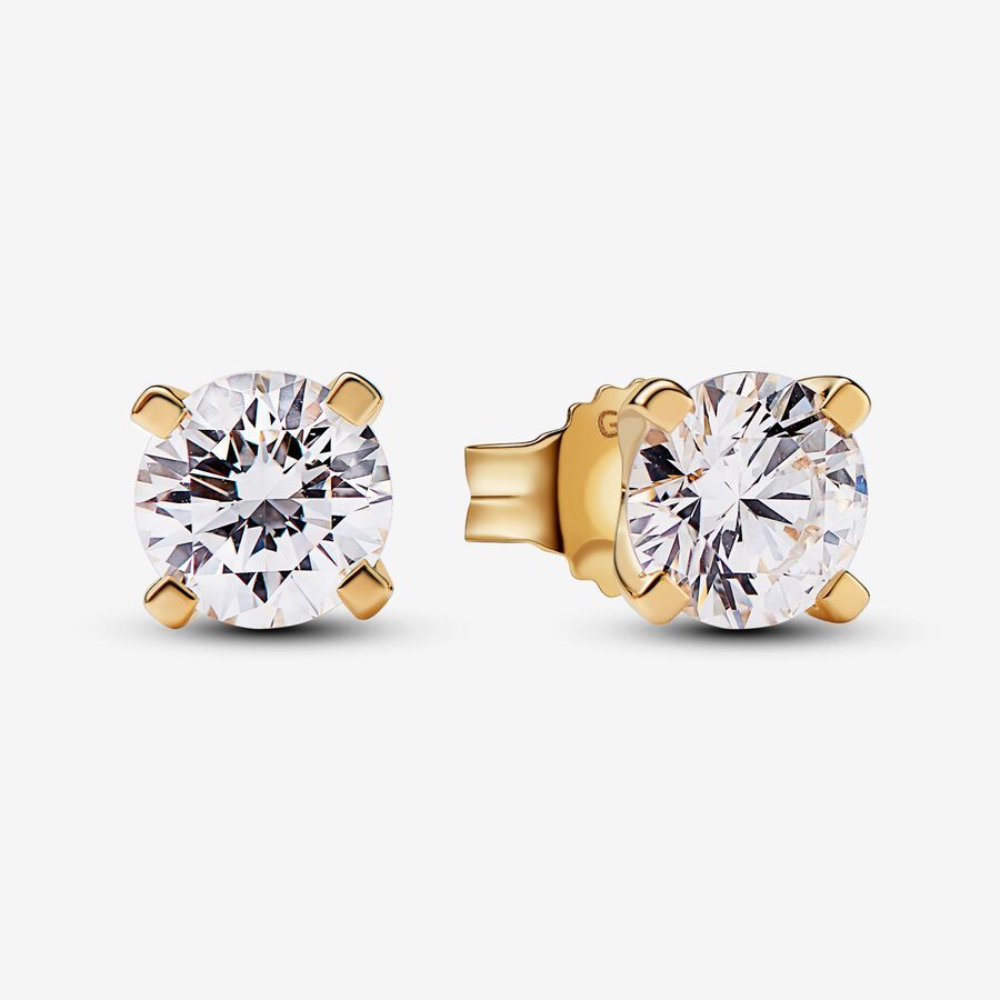 Pandora Era Lab-grown Diamond Stud Earrings 1.00 carat tw 14k Gold | Pandora US