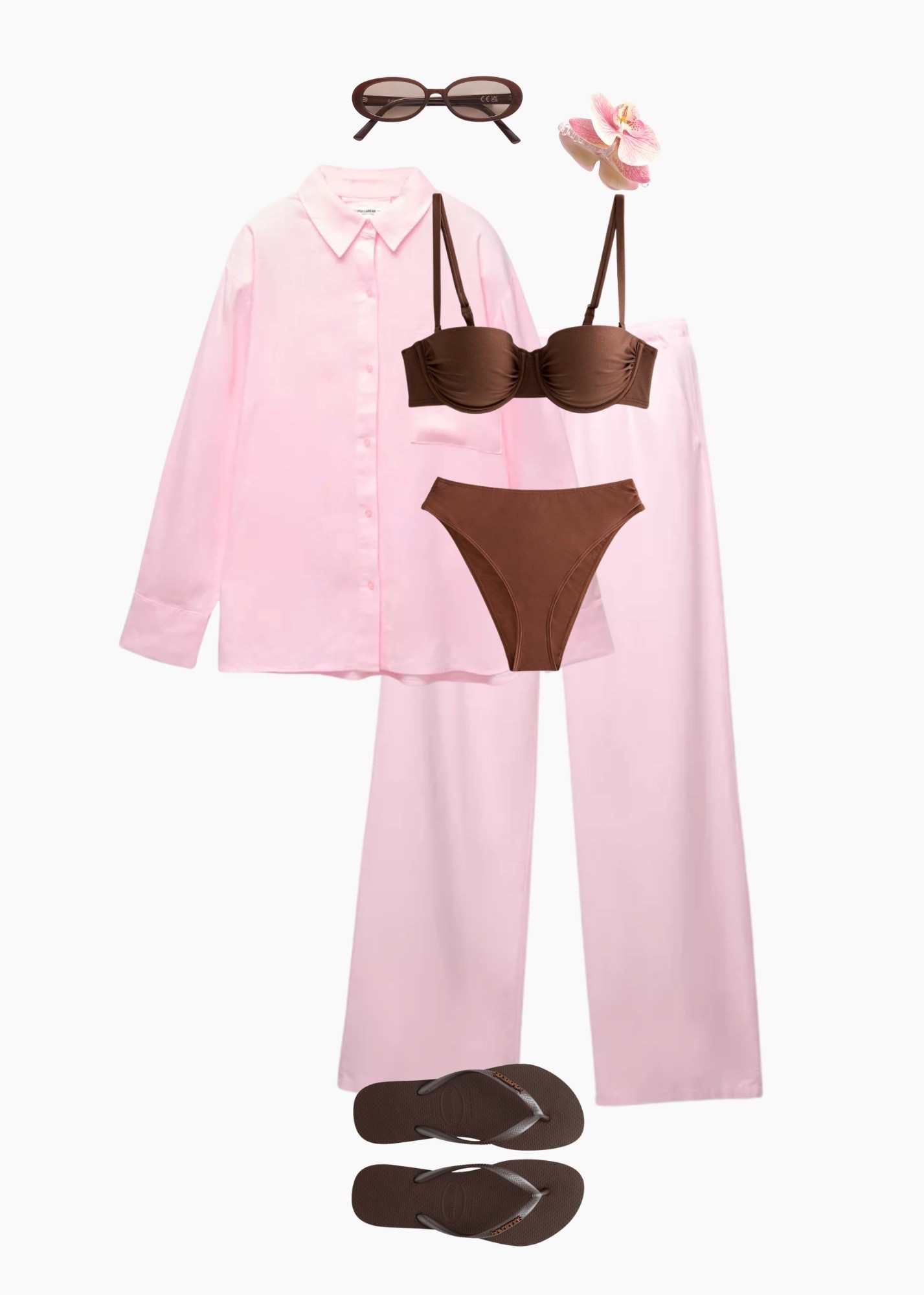 The Pretty in Pink 📁

Baby pink matching shirt and trouser set, chocolate brown bikini, summer outfit, easy outfit formula, holiday outfit, summer colours 

#LTKuk #LTKsummer #LTKstyletip