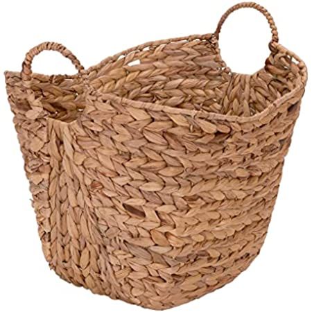 Deco 79 Large Seagrass Woven Wicker Basket with Arched Handles, Rustic Natural Brown Finish, as Coas | Amazon (US)