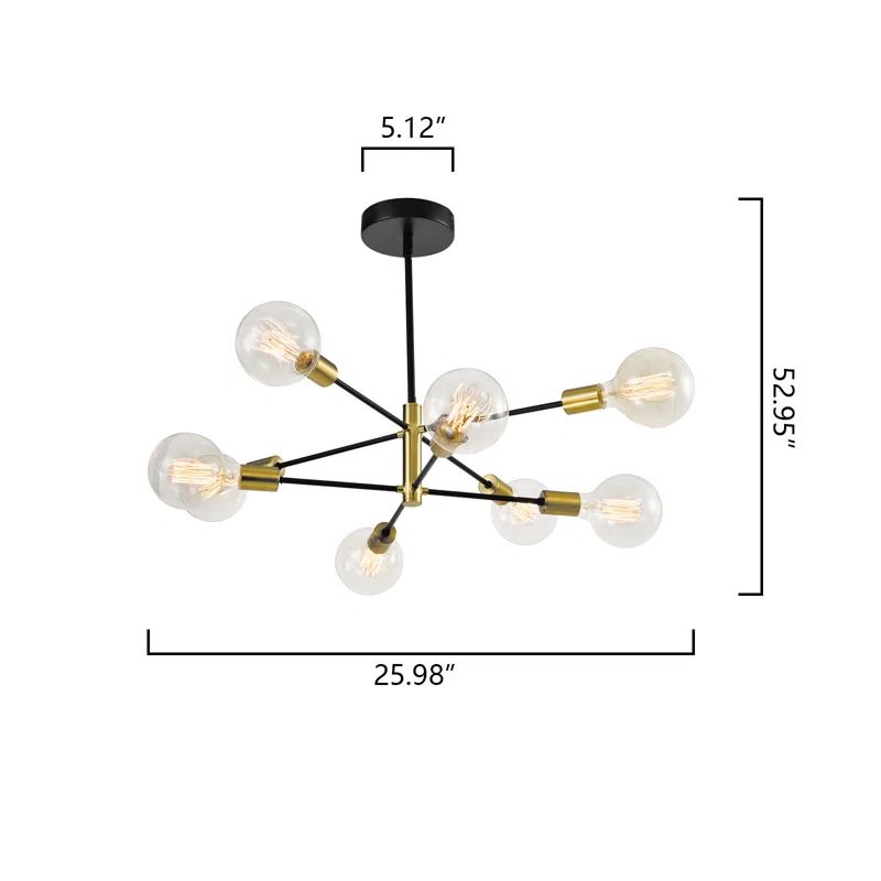 Rensselear 8 - Light Dimmable Sputnik Modern Linear Chandelier | Wayfair North America
