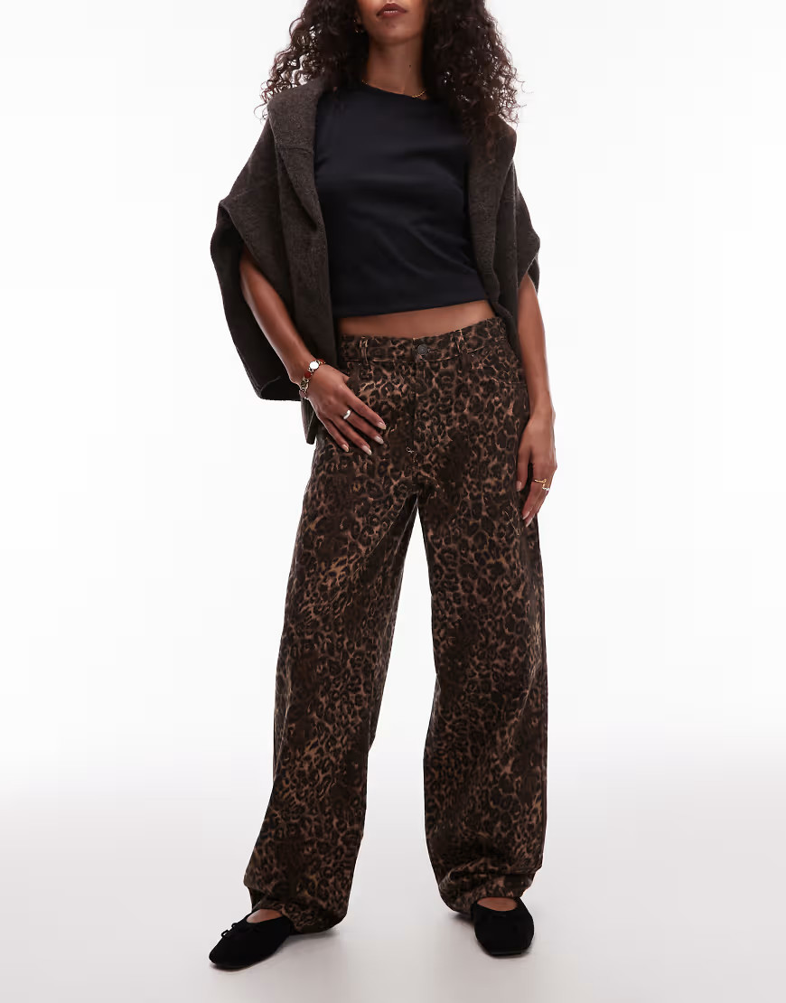 Levi's baggy dad jeans in leopard print-Brown | ASOS (Global)