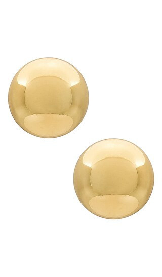 SHASHI Double Ball Earring in Metallic Gold. | Revolve Clothing (Global)