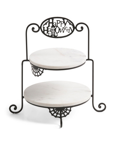 2 Tier Spiderweb Halloween Marble | TJ Maxx