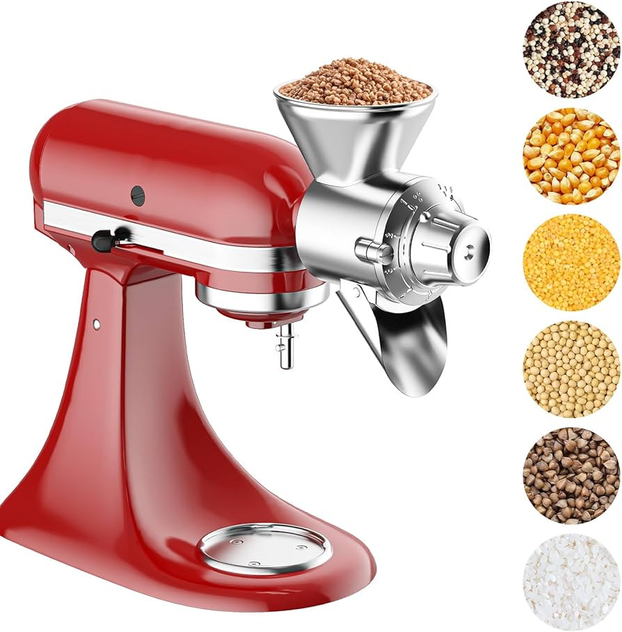 Grain Mill Attachment for Kitchenaid Stand Mixer, All Metal 9 Levels Flour Mill for Kitchenaid, S... | Amazon (US)