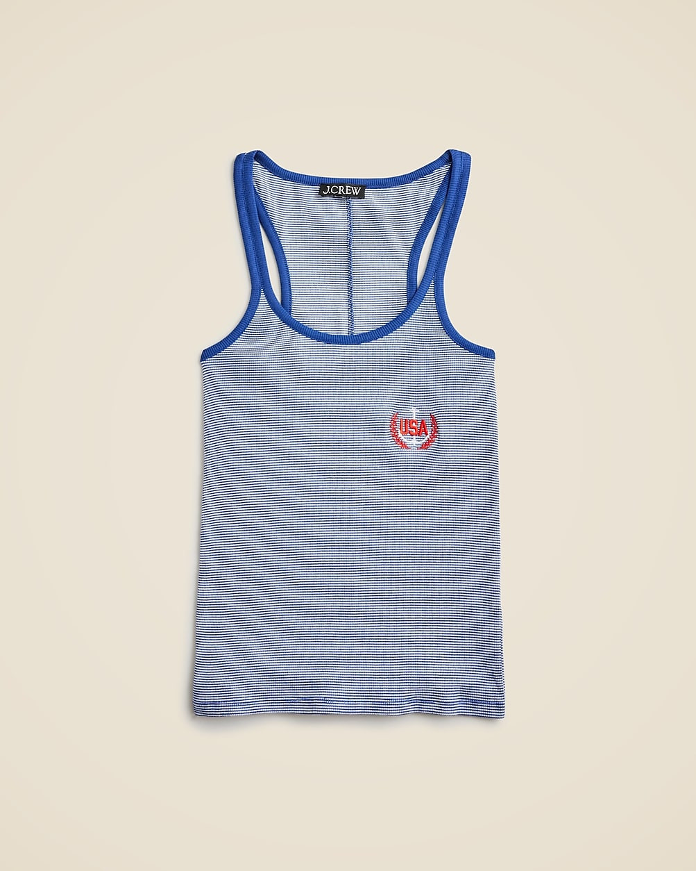 Limited-edition USA Swimming® X J.Crew fine rib racerback tank top | J. Crew US