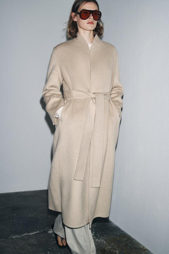 ZW COLLECTION LIMITED EDITION MINIMAL WOOL BLEND COAT | Zara US