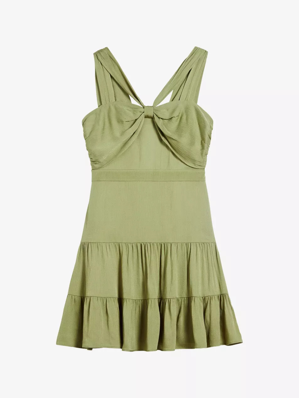Knot-front textured woven mini dress | Selfridges