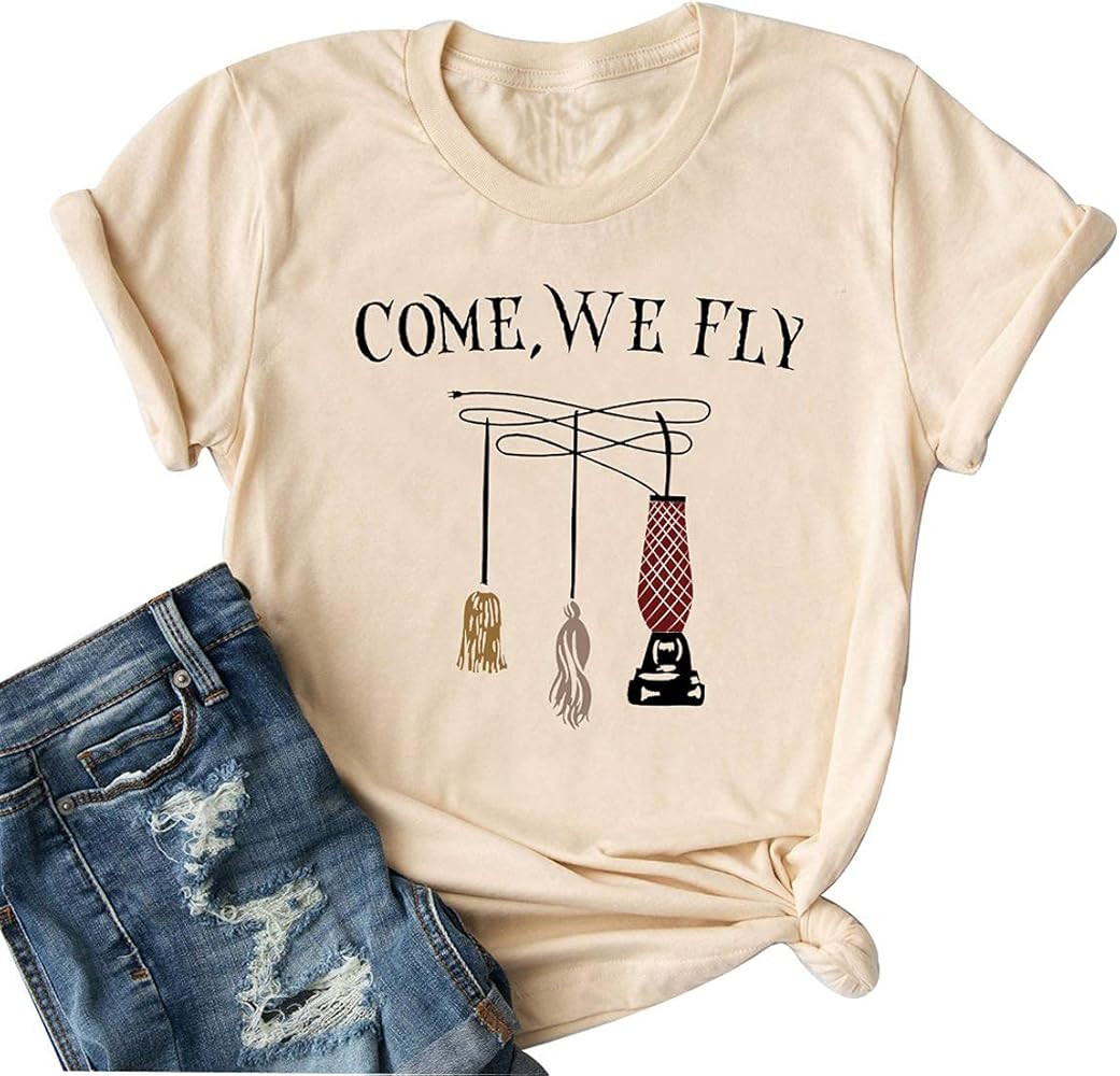 MYHALF Hocus Pocus Shirt Women Come We Fly Tshirt Classic Halloween Movie Shirts Fall Halloween T... | Amazon (US)