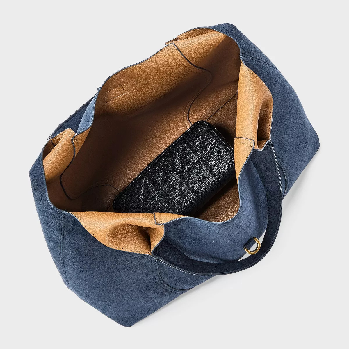 Faux Suede Slouchy Shoulder Tote Bag - A New Day\u2122 Blue | Target
