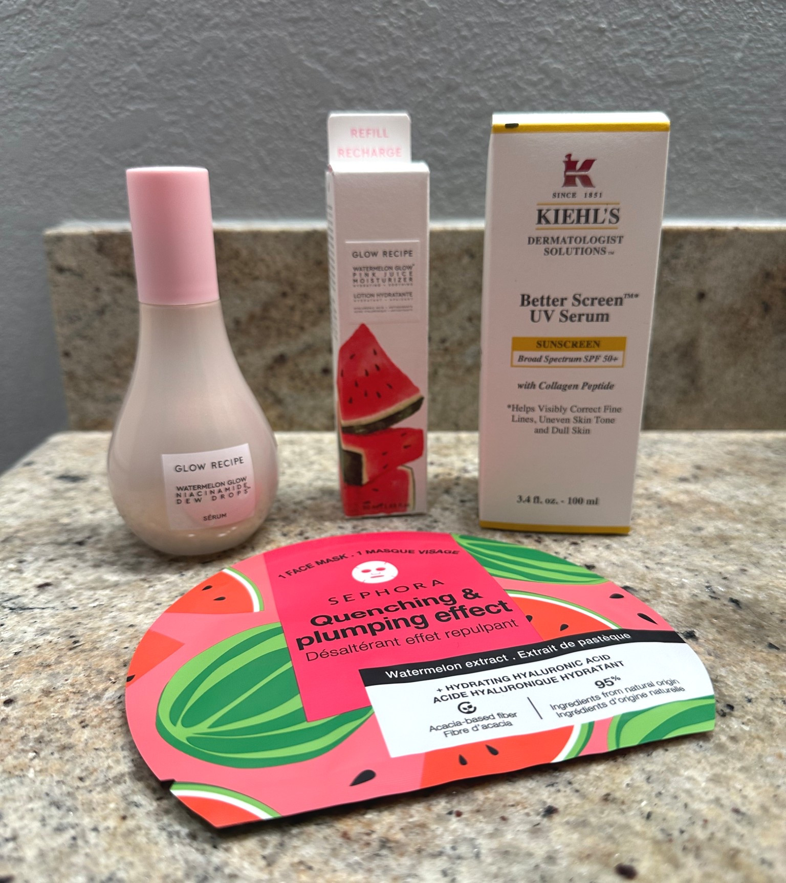 Mini @Sephora restock. I love how hydrated my skin feels with Glow recipe products. I’ve also been using Kiehl’s Better Sunscreen UV serum, it’s light weight and non-greasy, perfect under make up. Also picked up a face mask 🍉 
I may have to pick up a few more face masks before the Sephora sale ends! 

#LTKselfcare #LTKmorningroutine #LTKSaleAlert