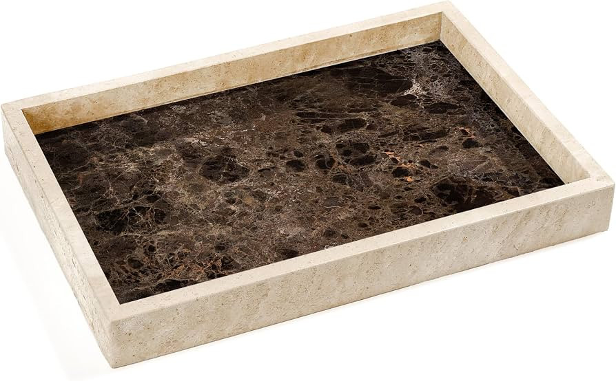 YMXYJM Real Natural Marble Tray for Bathroom, Genuine Marble Stone Vanity Tray, Luxury Storage Tr... | Amazon (US)
