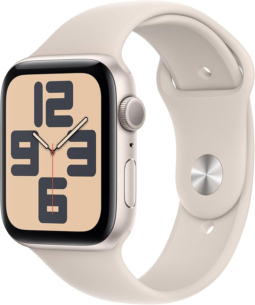 Apple Watch SE (2nd Gen) [GPS 44mm] Smartwatch with Starlight Aluminum Case with Starlight Sport ... | Amazon (US)