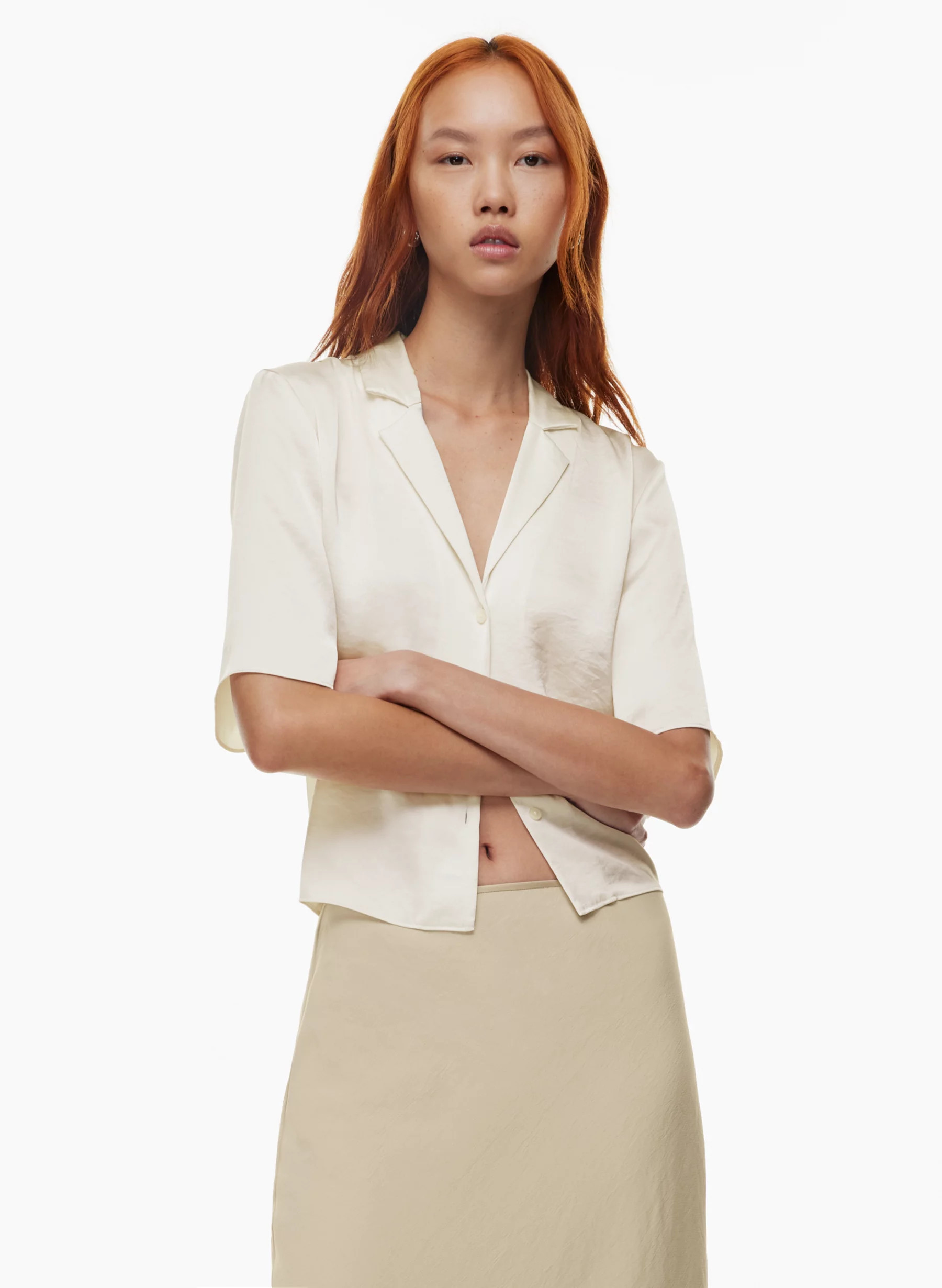BESO SATIN SHIRT | Aritzia